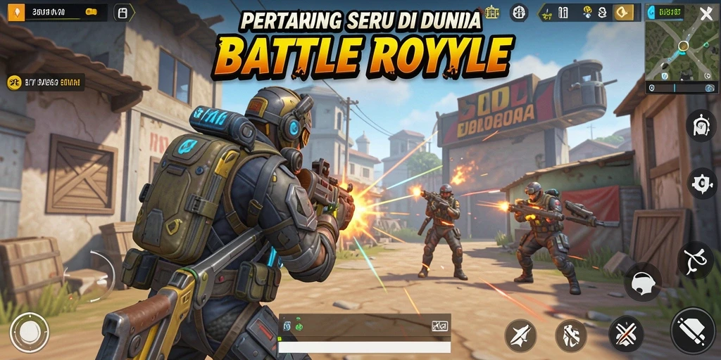 Tangkapan layar dari gameplay seru di 8ID, menunjukkan pertempuran Battle Royale.