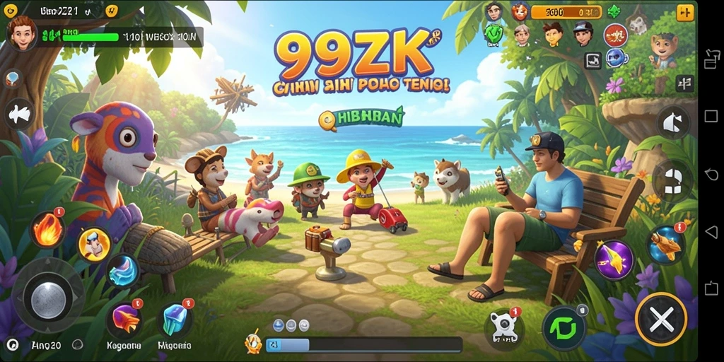 Tampilan gameplay menarik dari 99ZK yang penuh warna.