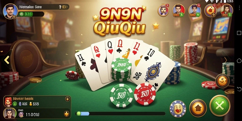 Screenshot utama menunjukkan gameplay menarik dari QiuQiu.