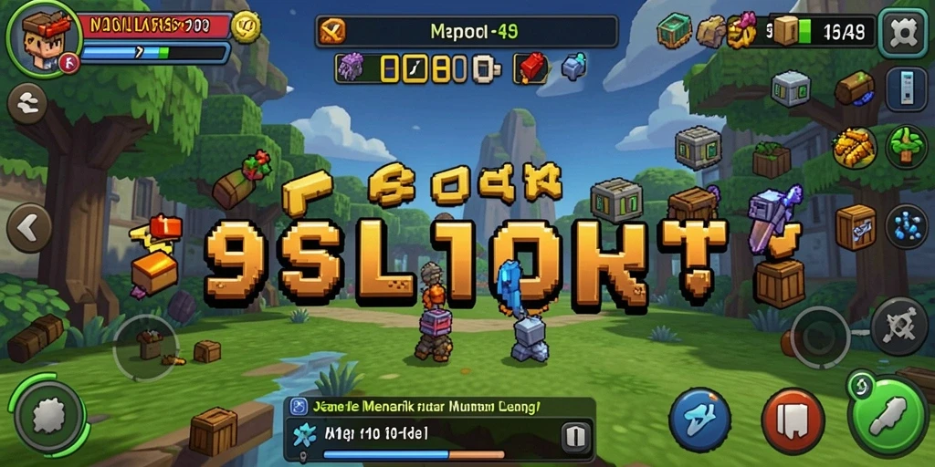 Tampilan gameplay 9SL dengan karakter yang sedang bertualang.