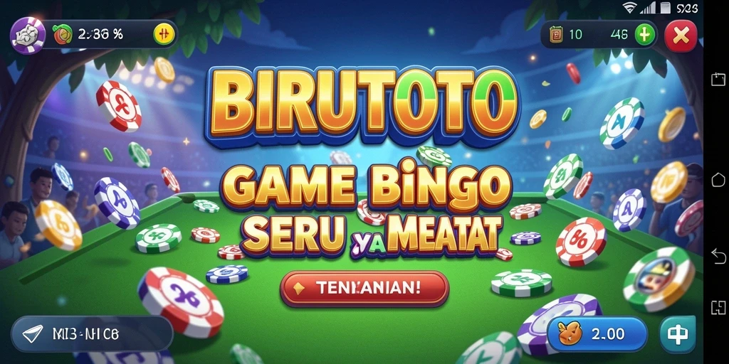Tampilan menarik gameplay BIRUTOTO dengan suasana Bingo yang seru.