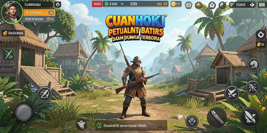 Tampilan gameplay petualangan menarik di dunia terbuka.