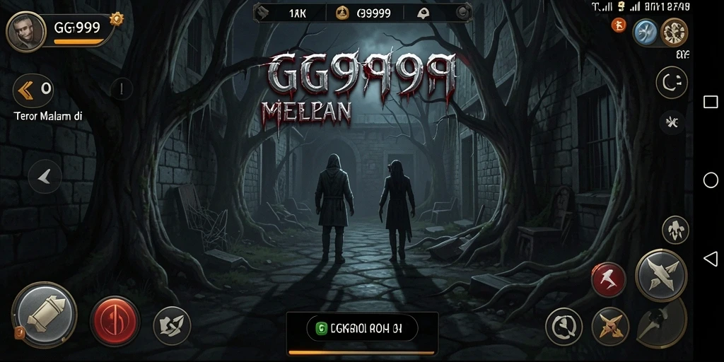 Tampilan gameplay GG999 yang menampilkan suasana horor dan ketegangan.