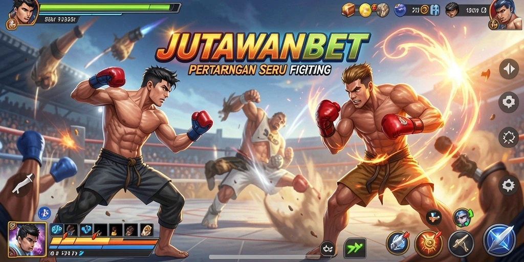 Tampilan gameplay seru dalam JUTAWANBET dengan pertarungan epik.