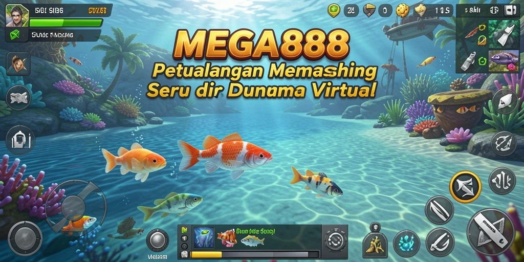 Screenshot MEGA888 menunjukkan aksi seru dalam menangkap ikan.