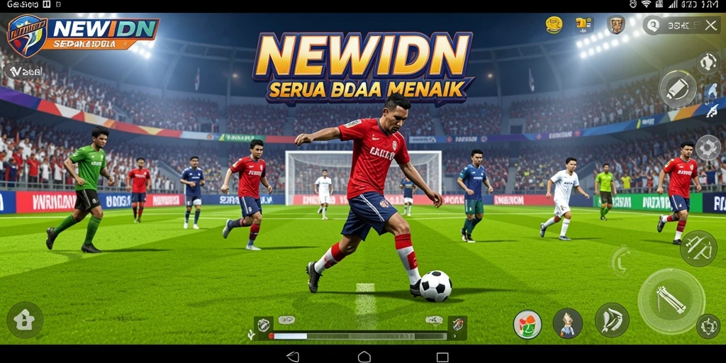 Tampilan gameplay sepak bola yang seru di NEWIDN.