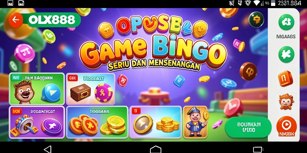 Tampilan gameplay Bingo OLX888 yang seru dan interaktif.