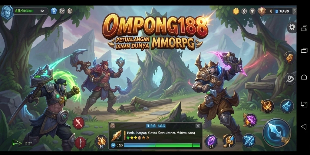 Tampilan gameplay seru di dunia OMPONG188 yang luas.