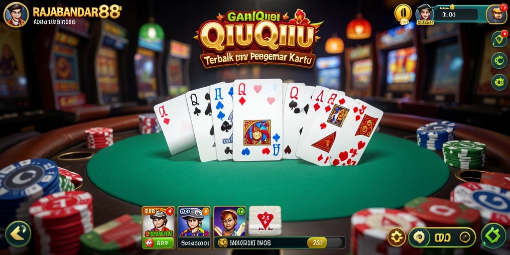 Screenshot utama RAJABANDAR88 menampilkan gameplay QiuQiu yang menarik.