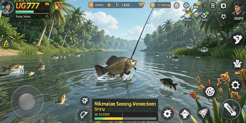 Tangkapan ikan terbesar dalam gameplay UG777 yang menampakkan keindahan alam.