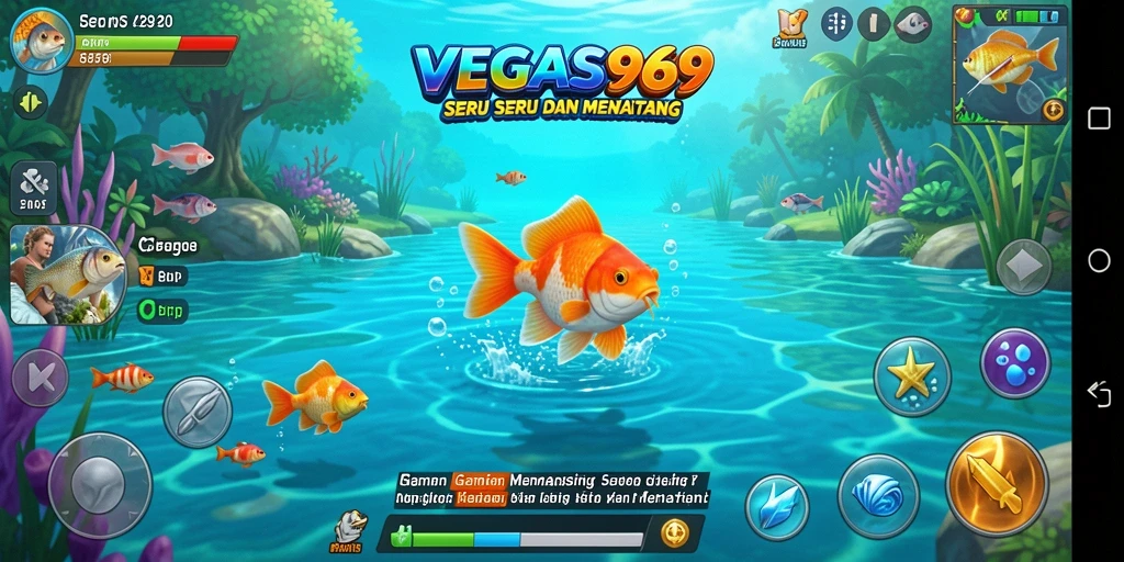 Menampilkan tampilan menarik saat menangkap ikan dalam VEGAS969.