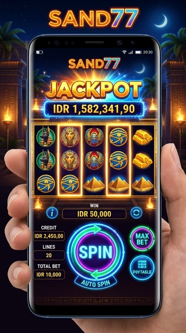 Tampilan aplikasi sand77 yang mudah digunakan.
